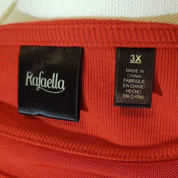 EUC - Rafaella Red Sweater 3/4 sleeve 100% Cotton - Picture 6 of 7